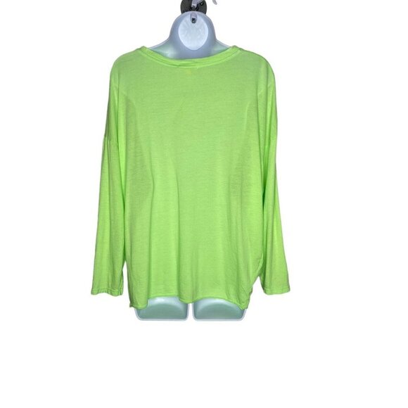 Sundry Women's Neon Green Long Sleeve Tee‎ SZ 3/L - Picture 4 of 8